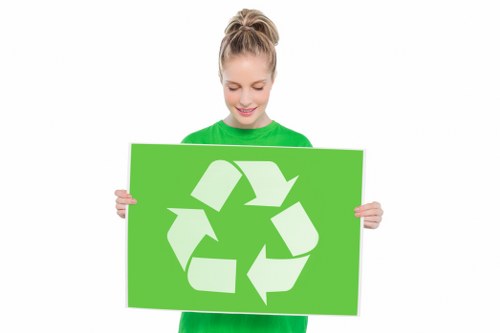 Recycled construction materials being processed